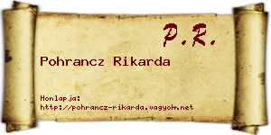 Pohrancz Rikarda névjegykártya